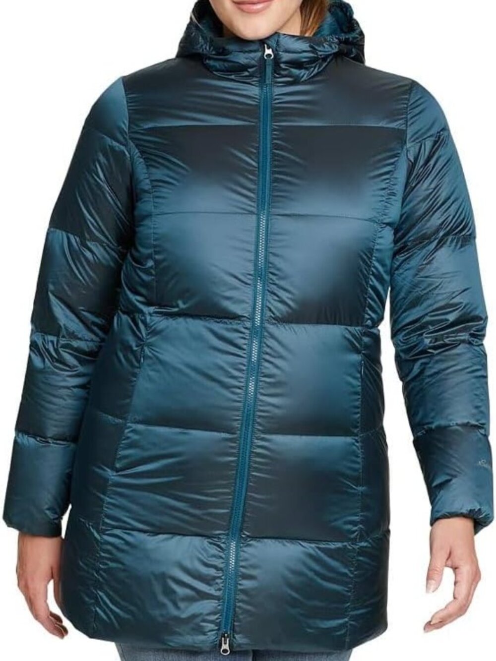 Eddie Bauer Women's Peacock Luna Peak Water Resistant Down Parka Jacket Size M